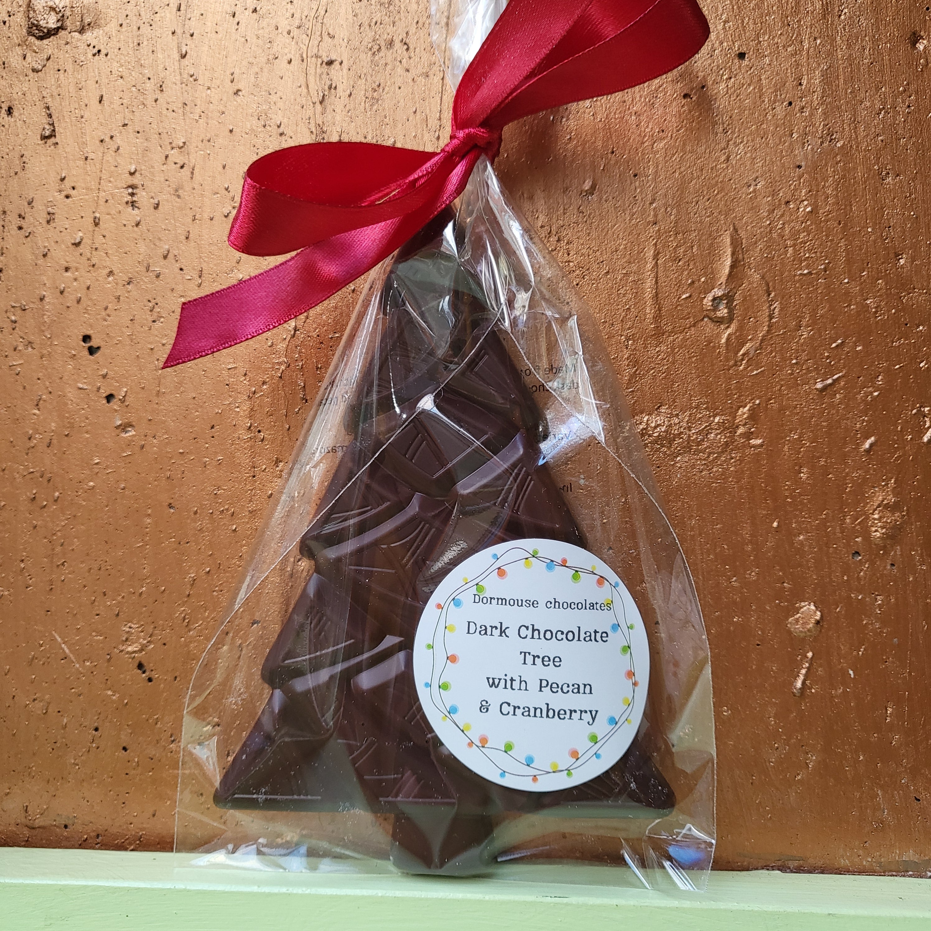 Dark Chocolate Tree with Pecan and Cranberry