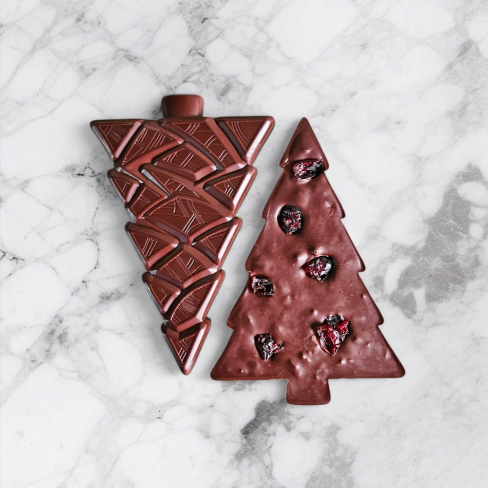 Dark Chocolate Tree with Pecan and Cranberry